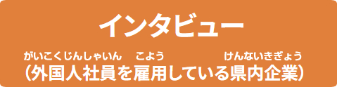 インタビュー（外国人社員を雇用している県内企業）
