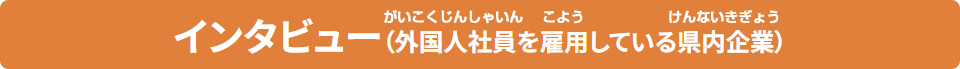 インタビュー（外国人社員を雇用している県内企業）